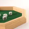 Octagonal Dice Tray Wooden/PU Dice Storage Box Felts Lined Rolling Surface Board Game RPG Dice Box Key Wallet Coin Tray Desktop 5
