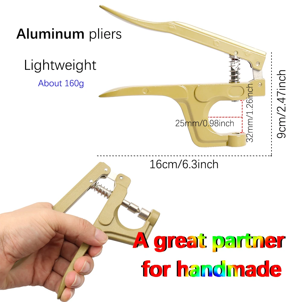 Eyelet Grommet Ring Kit Eyelet Grommet Ring Grommet Eyelet Kit Brass Eyelets with Multifunctional Pliers Kit 5mm/10mm Leather Grommet Round Eye Rings for Shoes Bag Belt Scrapbooking