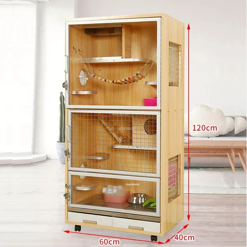 Solid Wood Cat Cages Luxury Multi-storey Cat Villa Large House Creative Pet Shop Breeding Cage Modern Household Pet Supplies