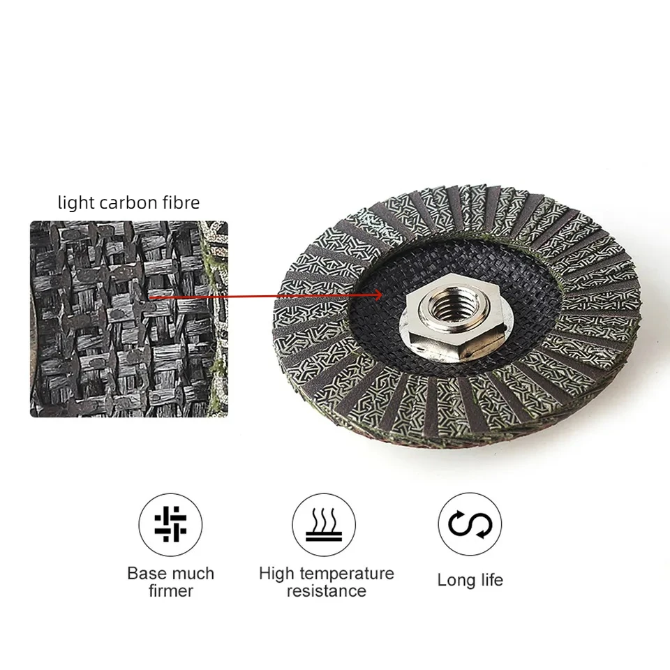 4'' 4.6'' 5'' Electroplated Diamond Flap Disc Grinding Cup Wheel 100 115 125mm Granite Glass Ceramic Polishing Disc Disks Plates