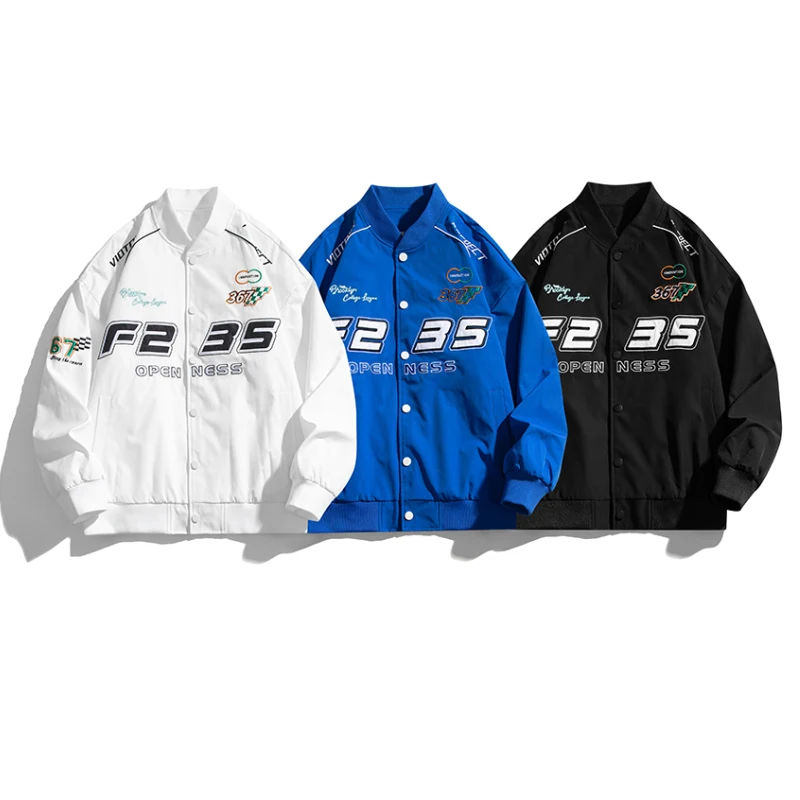 

Streetwear Retro Trend Motorcycle Coat Loose and Comfortable Autumn Clothing Bomber Jacket Lightweight and Thin Technical Jacket