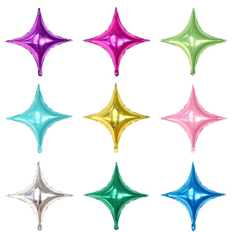 

20 pcs 26Inch 4 Point Star Foil Balloons for Birthday Graduation Party Decoration Solid Color Balloon Wedding Christmas Supplies