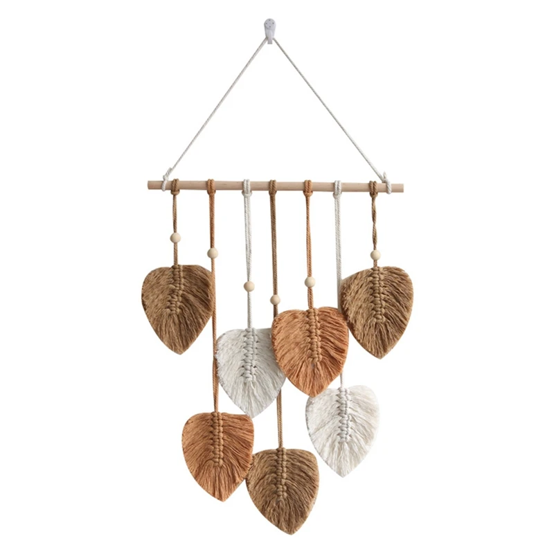 Leaf Macrame Wall Hanging Boho Room Home Decor Woven Aesthetic Wall Tapestry Home Room Wedding Decoration
