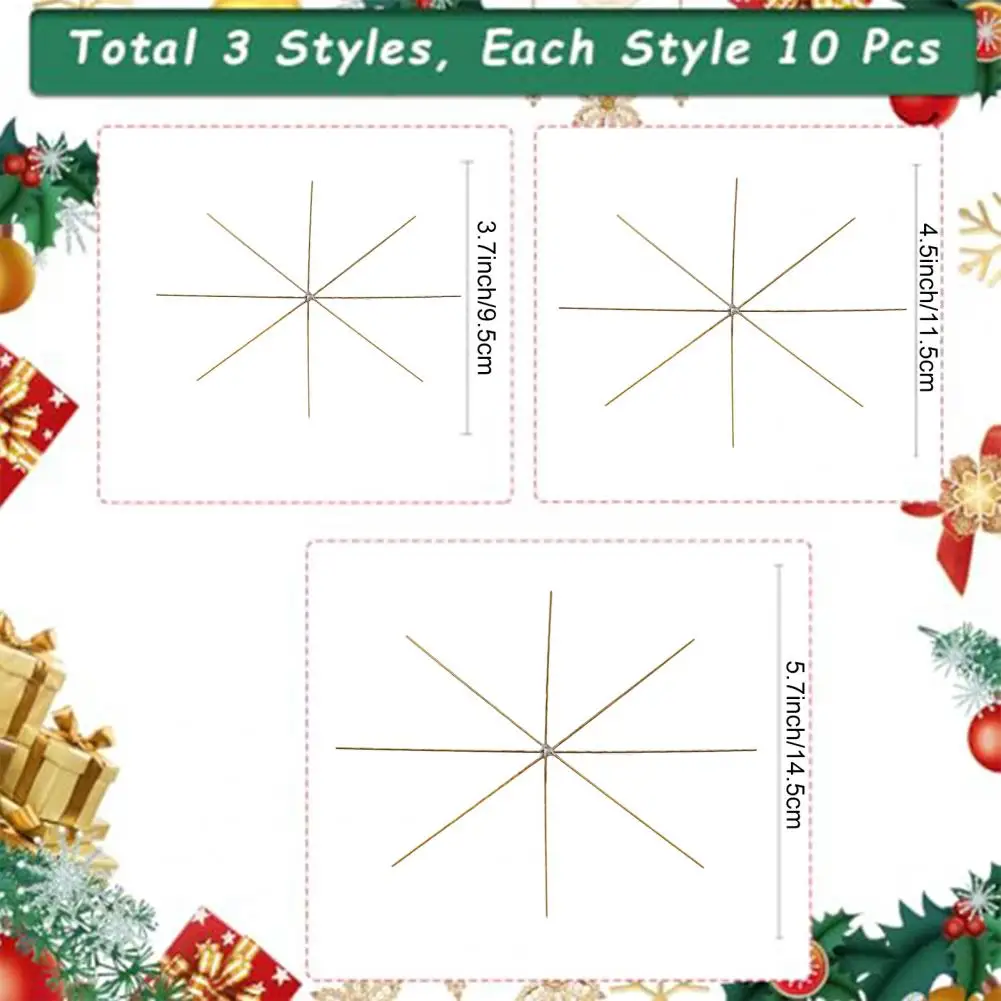 Snowflake Forms 30 Pcs Christmas Wire Metal 8-Petal Beading Wire DIY Beaded Snowflakes Home Decor jewelry making supplies