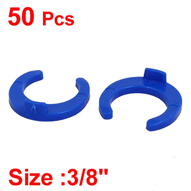 50/100Pcs 1/4" 3/8"OD Tube PE Pipe Fitting Blue Clip C-ring Hose Quick Connector Aquarium RO Water Filter Reverse Osmosis System
