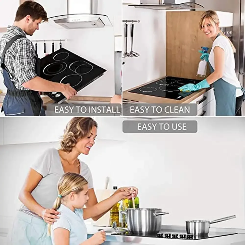 29 Inch 4-Burner Electric Cooktop with 5 Heat Levels and 90-min Timer Smoothtop Ceramic Glass Kitchen Appliance Digital Control 5