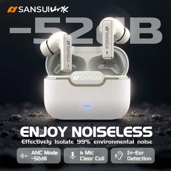 Sansui Retro ANC Headphones – Bluetooth 5.4, Hybrid -45dB ANC, 40mm Driver, Dual Connection, APP Support, Vintage Style Headphones