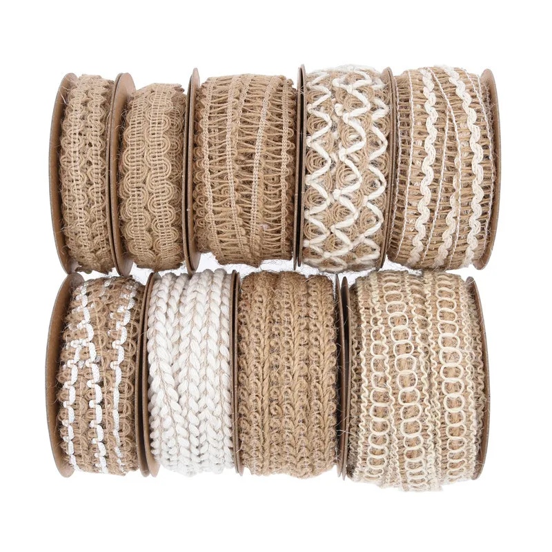 0.7/1.5cm Natural Linen lace ribbon DIY hand creative stuff wreath wrapping gifts pack bouquet home distingush feature decor