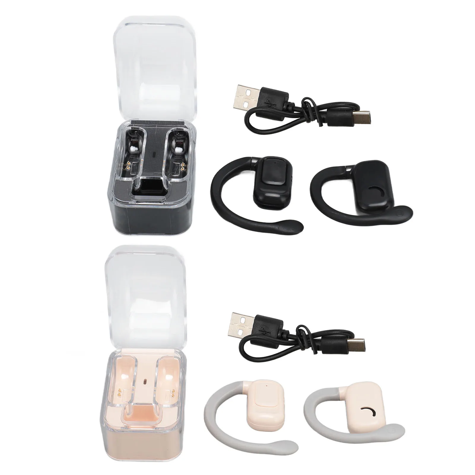 Language Translator Earbuds Stereo Sound Bluetooth 5.3 Noise Reduction Wireless Translator Earbuds Clip On for Travel Business