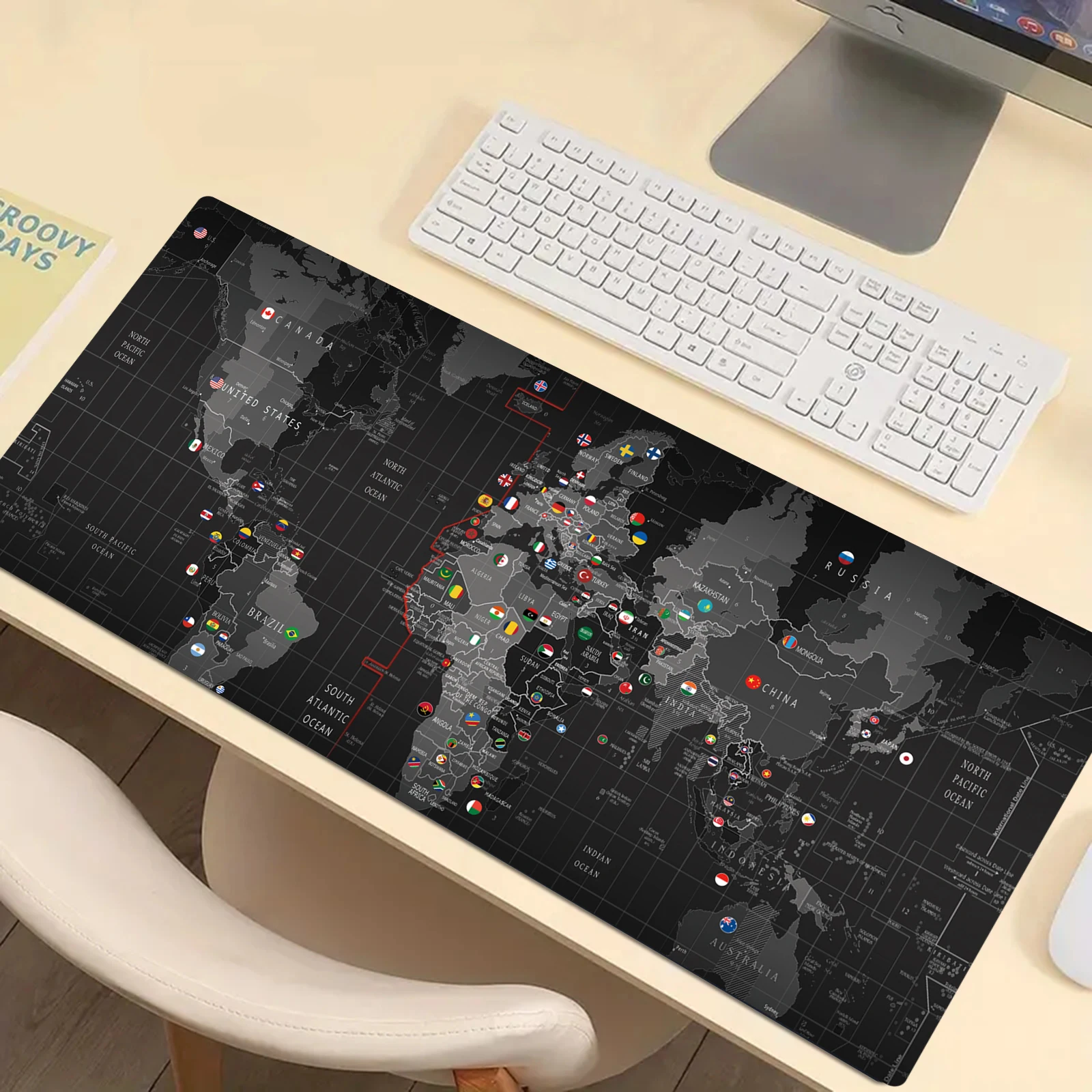 Professional Large Mouse Pad & Computer Game Mouse Mat (35.4x15.7IN/31.5X15.7IN Map) (90 x40/80x40cm Map) 3