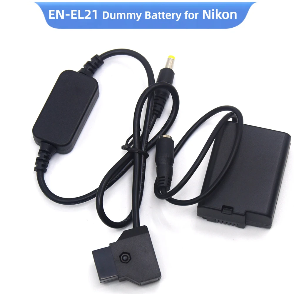 

D-TAP DC Cable 12-24V+EN-EL21 Dummy Battery for Nikon 1 V2 1V2 Cameras EP-5D DC Coupler