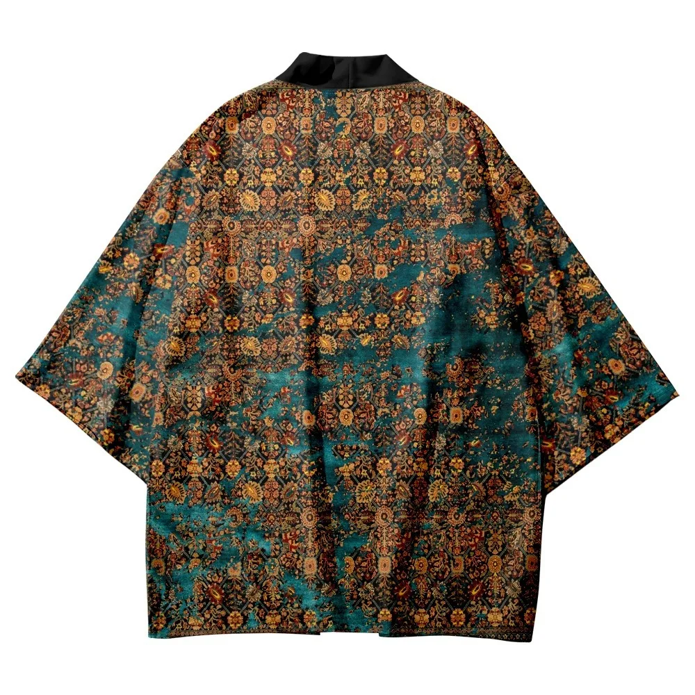 Vintage Kimono Streetwear Traditional Print Cosplay Cardigan Shirt Haori Women Men Harajuku Japanese Yukata Robe Samurai Clothes