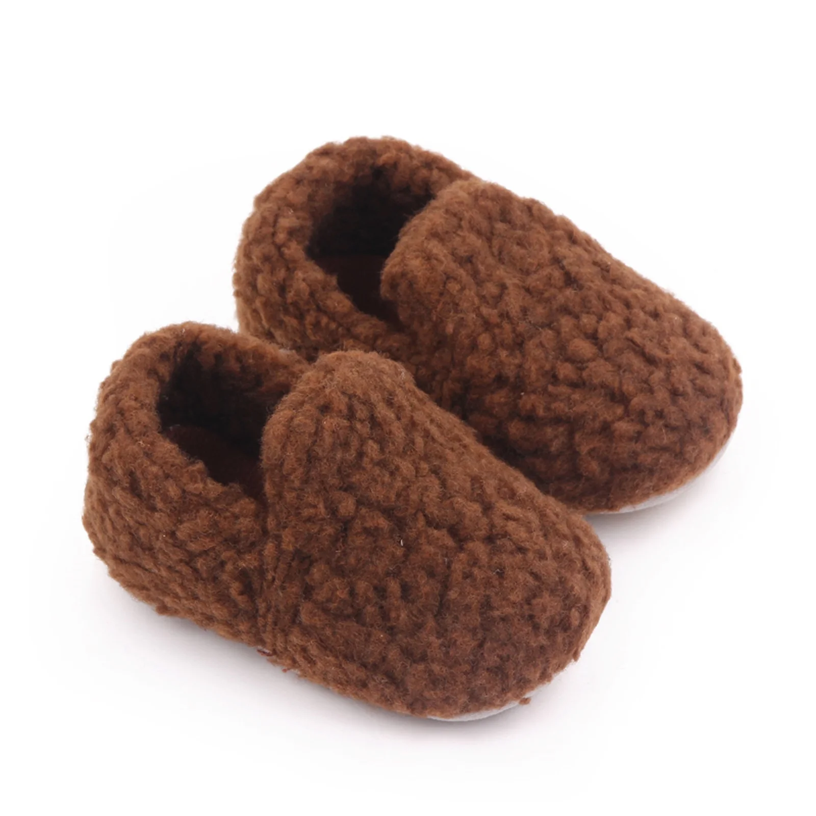 Infant Newborn Baby Slippers Toddler Girls Boys Prewalker Trainers First Walker Fur Winter Warm Baby Anti-slip Crib Shoes