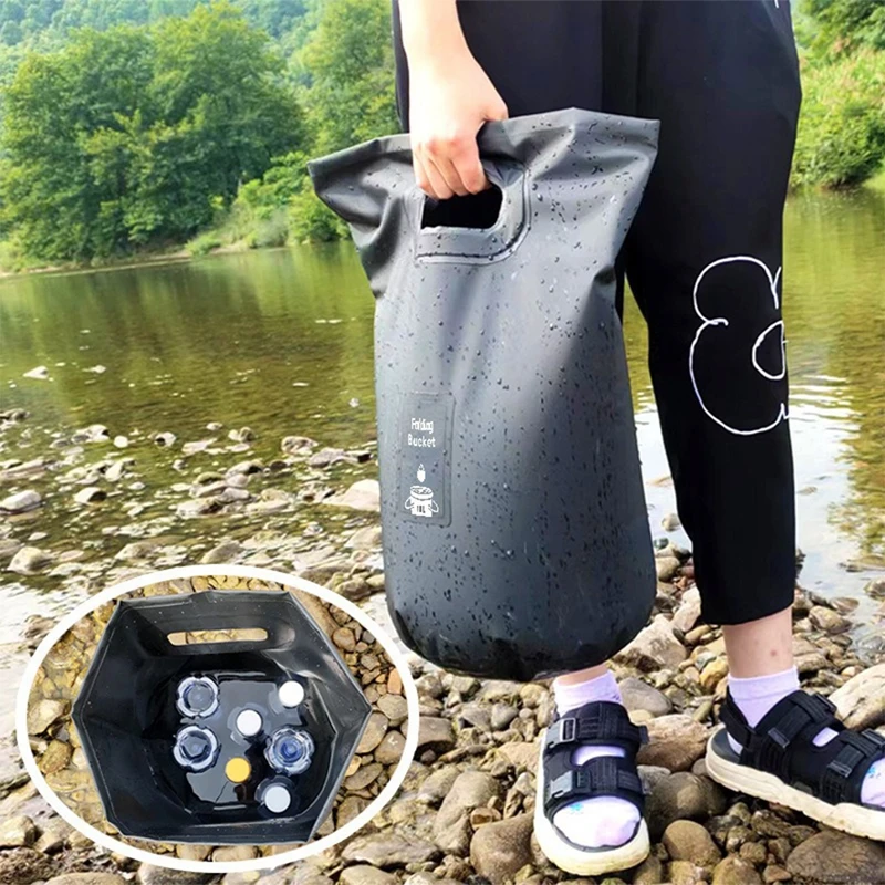 

15L Outdoor Camping Folding Bucket Convenient Camping Picnic Fishing Bucket Fishing Box Car Wash Bucket Car Supplies