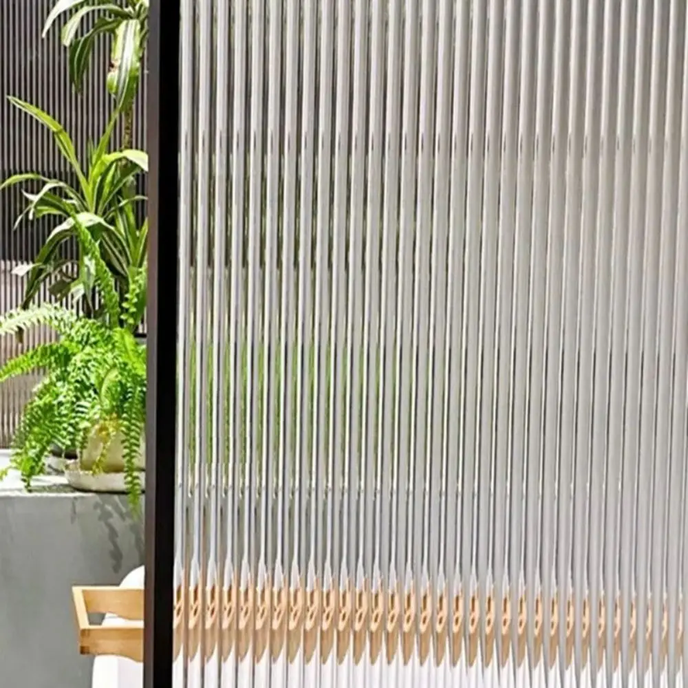 Reeded Glass Window Privacy Film Anti-peep Opaque UV Protection Static Stripe Decorative Window Film Shading Glass Frosted
