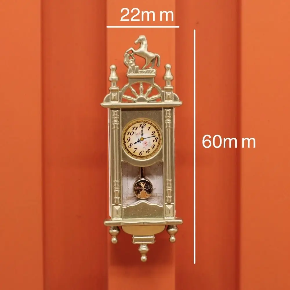 1:12 Scale Dolls Miniature Wall Clock Pretend Play Furniture Wall Clock Doll House Accessories 5
