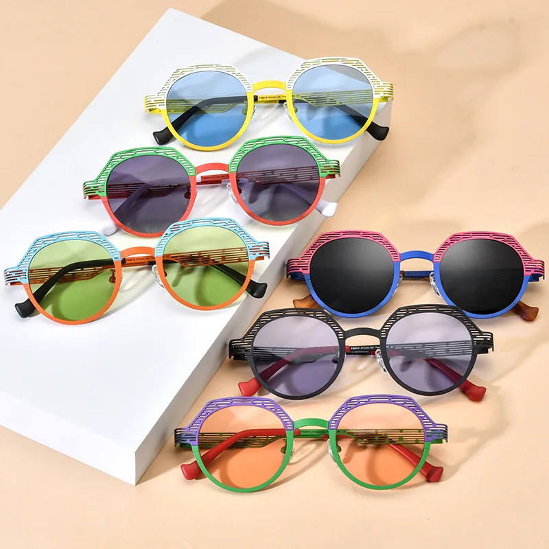 niche-fashion-pure-titanium-sunglasses-polarized-uv400-polygon-personality-colored-glasses-travel-multi-color-driving-glasses