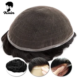 Toupee For Men Swiss Full Lace Breathable Capillary Prothesis Natural Hairpeice Human Hair Replacement System Wig Man