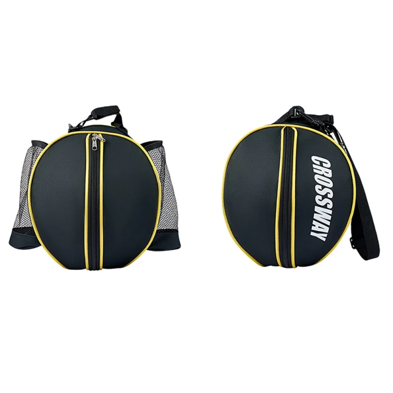 Basketball Bag Sports Ball Bag Football Volleyball Softball Adjustable Shoulder Strap 2 Side Mesh Pockets Holder Carrier