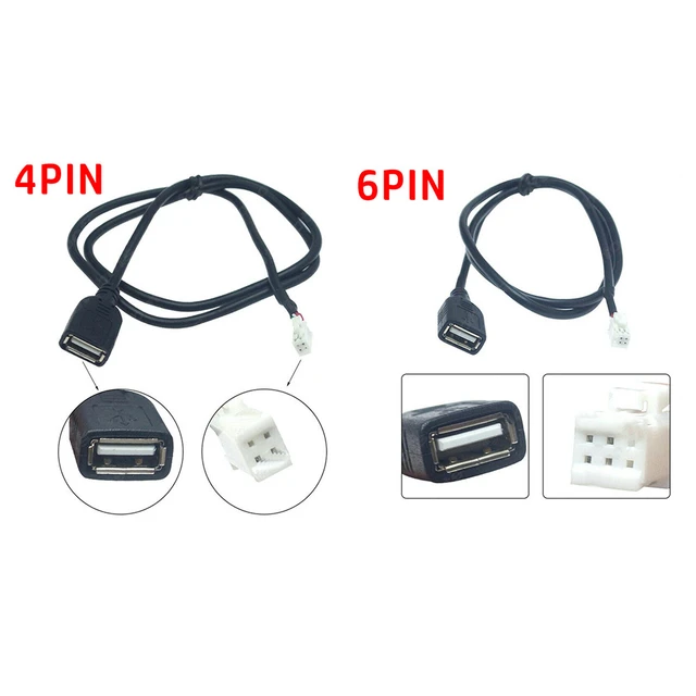 Auto USB Kabel Adapter 4Pin 6Pin Stecker USB Verlängerung Kabel Adapter Für  Android Auto Radio Stereo 75CM USB Kabel USB Adapter - AliExpress