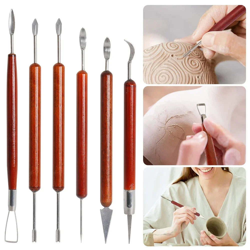1 Set Pottery Clay Sculpting Tools Smoothing Wax Carving Pottery Ceramic Tools Polymer Shapers Modeling Carved Tool Sculpture