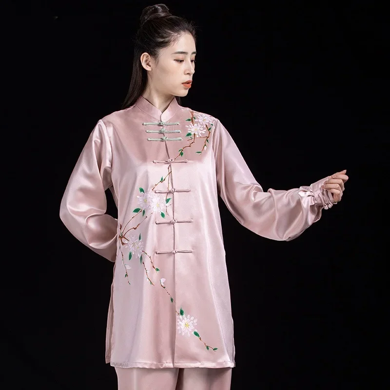 

Women'S Soft Silk Tai Chi Suit Kung Fu Wushu Martial Arts Uniform Wing Chun Jacket Pants Morning Exercise Tai Chi Uniform 12492