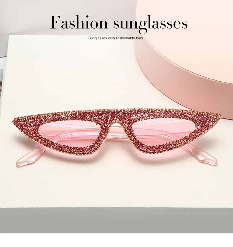 

Fashion Cat Eye Women Sunglasses Colorful Cystal Lady Eyeglasses UV400 Gorgeous Party Eyewear Vintage Adult Sun Glasses Gafas