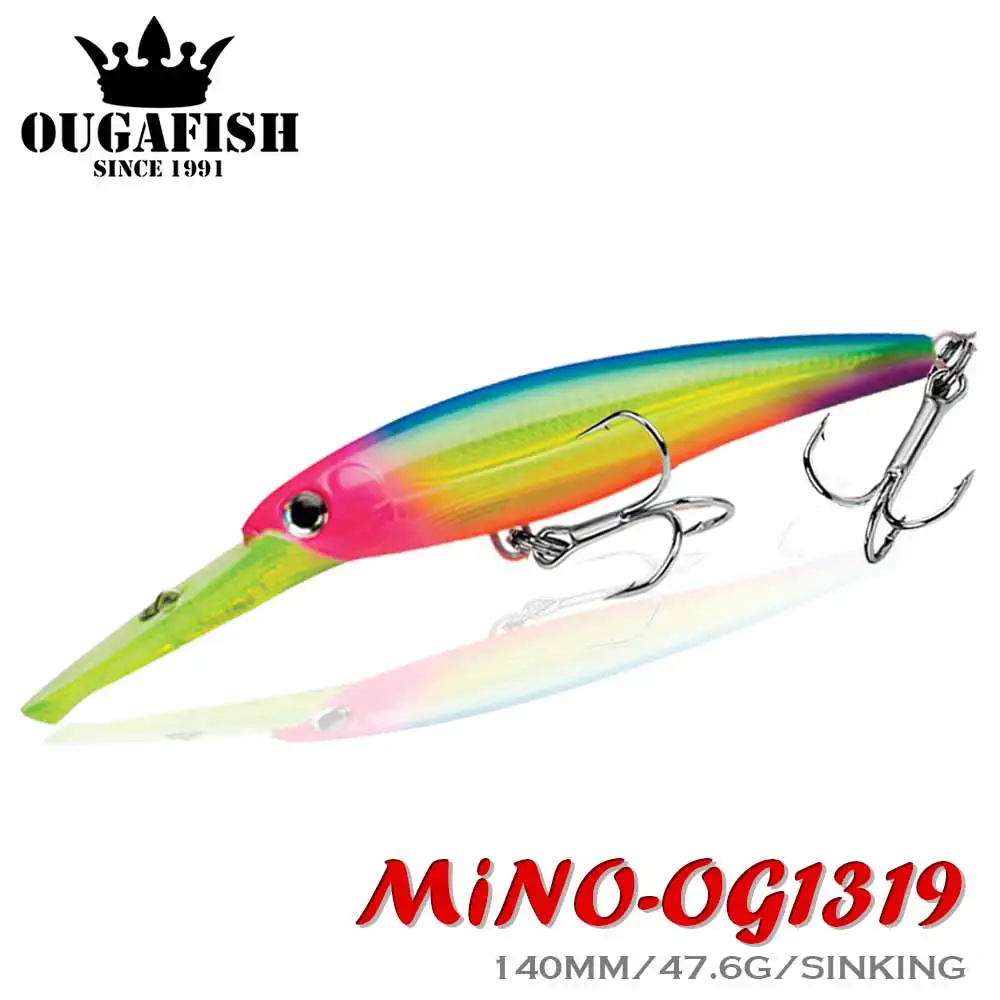 

140mm 47.6g Fishing Lures Hard Bait Dive 2.5-3m Wobblers Minnow Artificial Bait Tackle For Bass Pike Accesorios De Pesca Leurre
