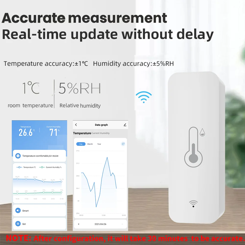 Enhanced Smart Temperature and Humidity Sensor with Bluetooth APP Control