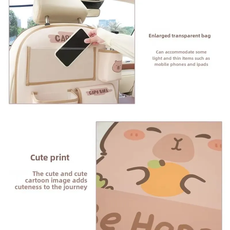 Car anti-kick mat Rear seat anti-dirt mat Cute car rear seat child anti-wear protective car seat protector car seat organizer car door kick pad Car storage bag