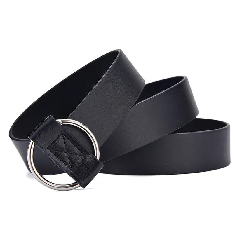 Womens Waist Belts Round Metal Buckle PU Leather Designer Fashion Accessories Waistband for Women Cinturones Para Mujer Cinturon