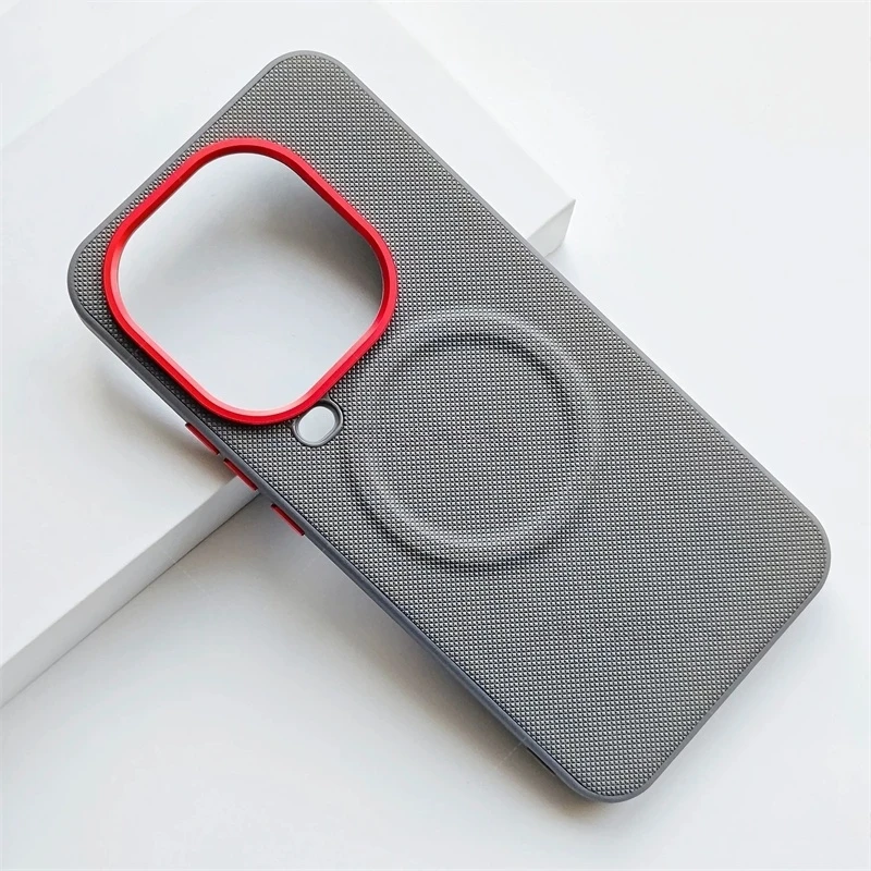 Premium Magnetic Leather Case with Metal Lens Frame & Shockproof Bumper