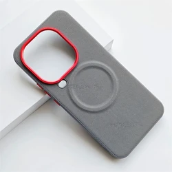 Funda de Cuero Magnético Premium con Marco de Lente de Metal y Parachoques a Prueba de Golpes para Smartphones
