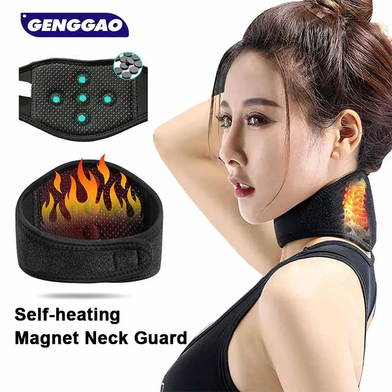 

1Pcs Tourmaline Magnetic Therapy Self-Heating Neck Pad Thermal Massager Belt Cervical Vertebra Protection Neck Brace Massager