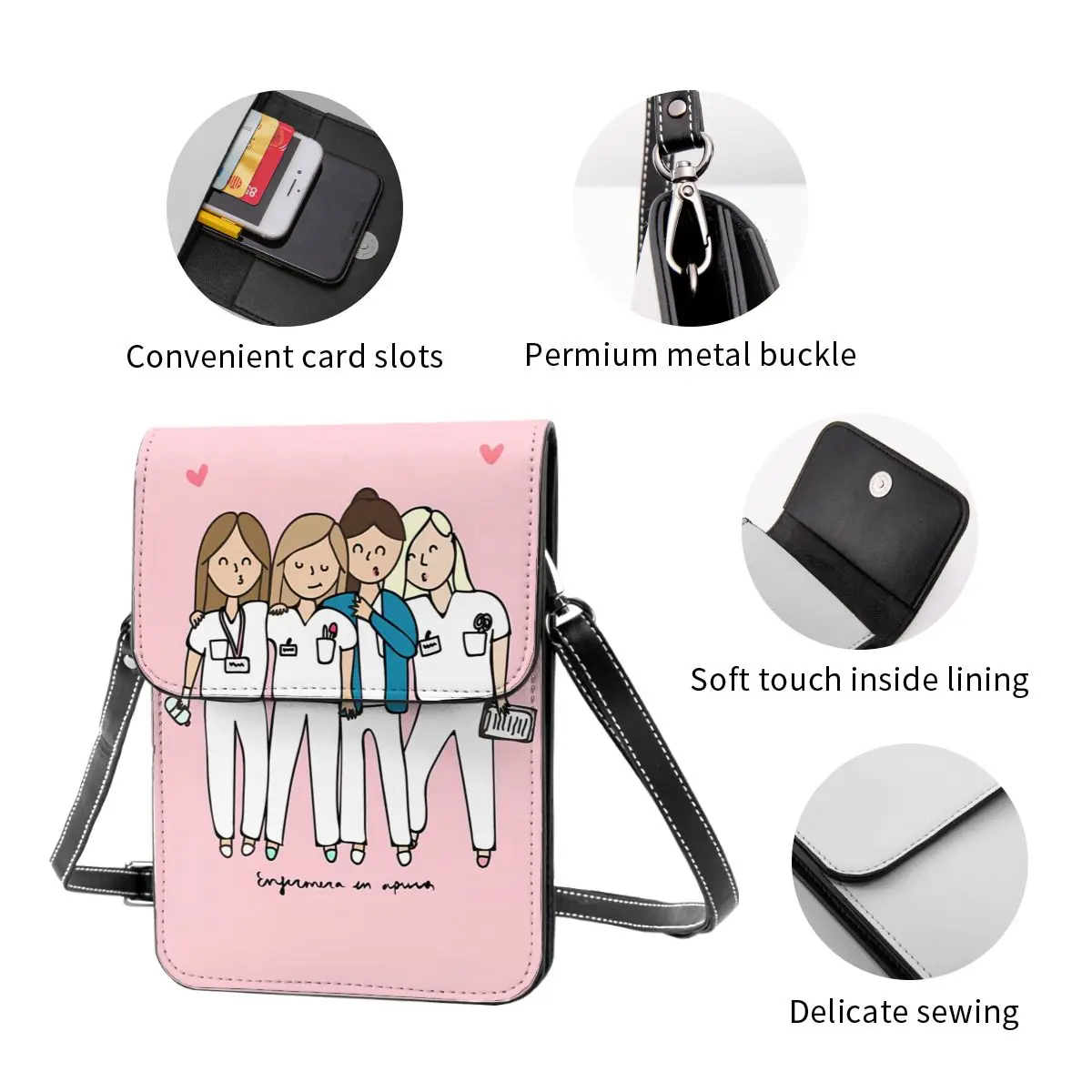 Custom Cartoon Doctor Nurse Enfermera En Apuros Toiletry Bag Women