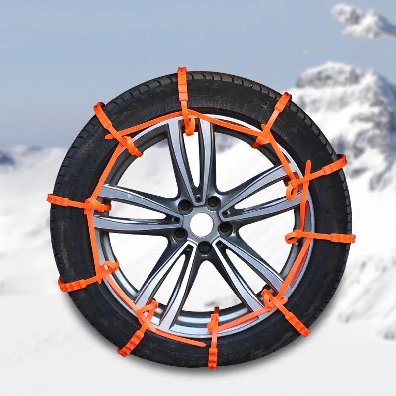 10PC/Set Snow Chain Cable Tie Nylon PE Car Non-slip Chain Mat Anti Skid for Universal Tire SUV Wheel Tyre Rainy Day Belt Band