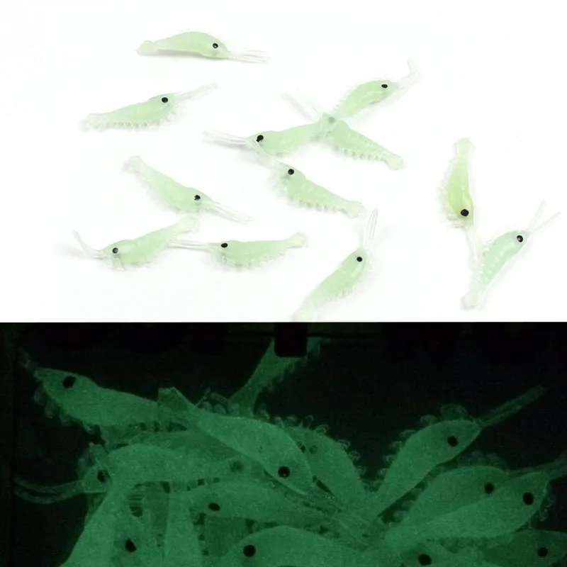 Fishing Lure 50Pcs Glow Shrimp