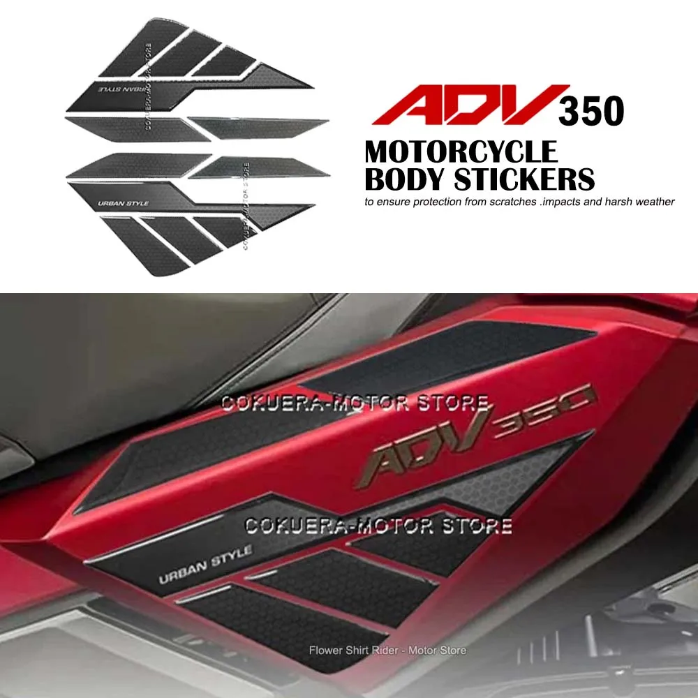 Motorcycle Body Stickers 3D Resin Sticker Guards Side Underseat Scratch Resistant Decorative Stickers for Honda ADV350 2022 2023