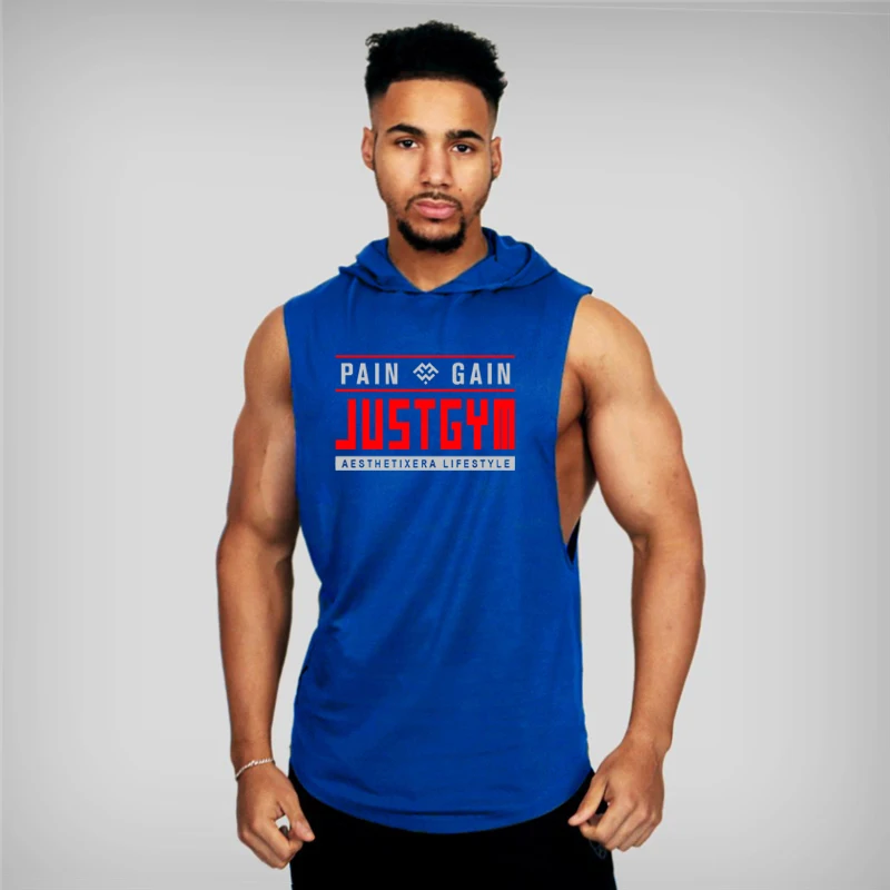 

Summer Handsome Street Wear Hooded Sweetheart Men's Fitness Cotton Comfortable Tank Top