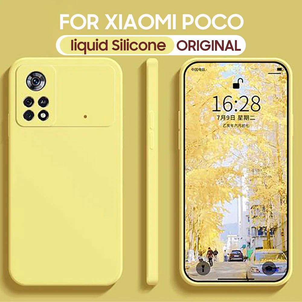 Custodia In Silicone Liquido Originale Per Poco X4 Pro X5 X3 M4 Pro Poco X3 Nfc Custodia Antiurto Di Lusso Poco X3 X5 X4 Pro 5G Accessorio