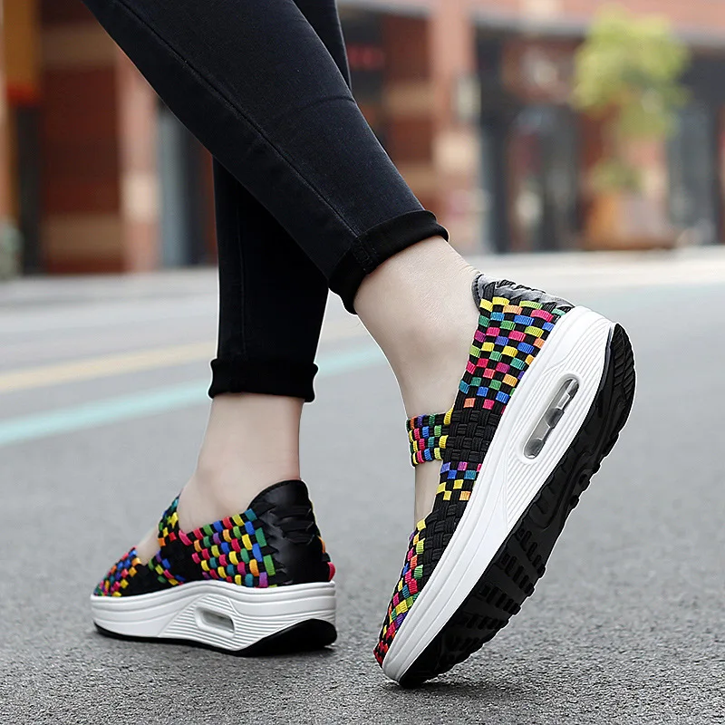 2023 Spring Summer Fashion Hollows Breathable Women's Sneakers Comfortable Soft Bottom Dance Shoes Large Size Shoes for Women