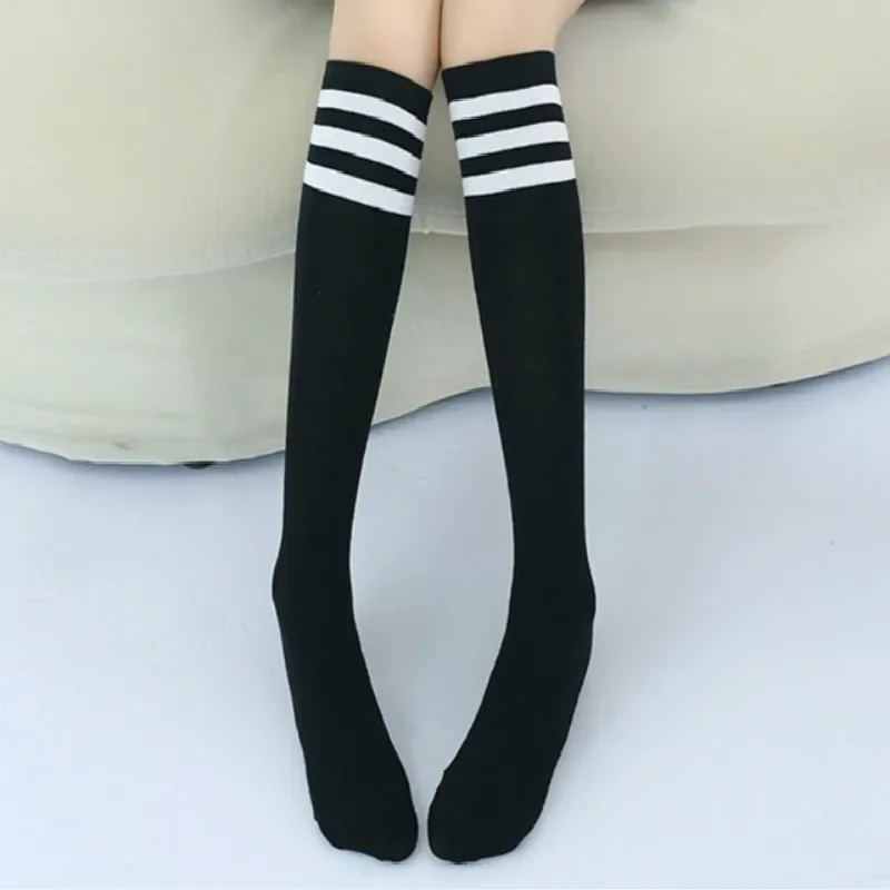 Kids Stripes Cotton Knee High Sport Socks for Girls Boys Football Skate Children Baby Dance Long Sports Socks Kids Socks Cotton Knee Socks Knee Length Socks