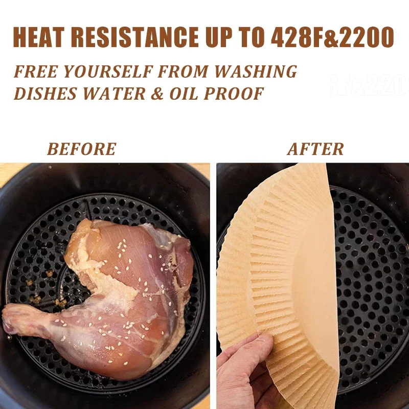 50/100Pcs Air Fryer Einweg Papier Antihaft Airfryer Backpapiere Runde Air-Fryer Papier Liner Papier Küche zubehör – Detail 7
