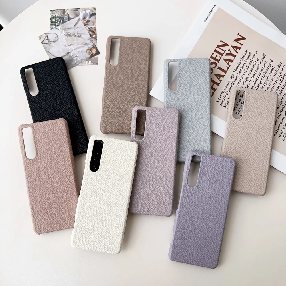 Litchi Pattern PU Leather Hard Case - Lightweight Shockproof Cover