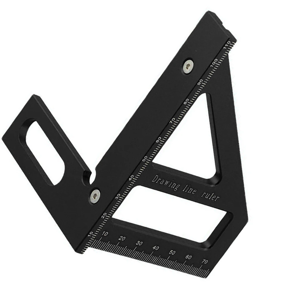 Carpenter Square Woodworking Square Protractor Aluminum Miter Triangle Ruler Multi Angle 45/90 Degree Layout Measuring Ruler 2