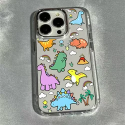 Cute Dinosaur Pattern Transparent Shockproof Silicone Phone Case - Galaxy S23 Ultra (1)