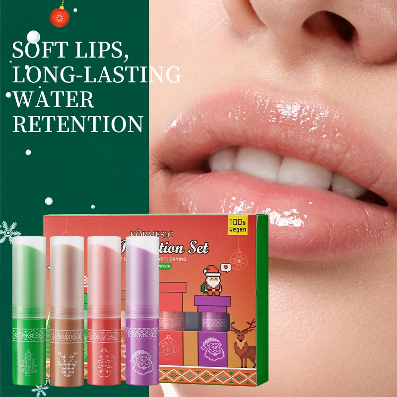 Natural Plant Lip Balm Moisturizing Lipsticks Base Anti-Cracking Lip Oil Christmas Gifts Gift Box Packaging Lip Balm 4
