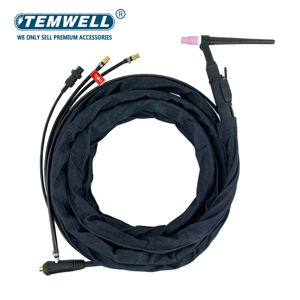 Welding Torch WP20 WP20F TIG Welding Torch Gas-Electric Integrated Rubber Red Hose 4M 10-25/35-50 Quick Euro Connector 13FT Water Cooled S