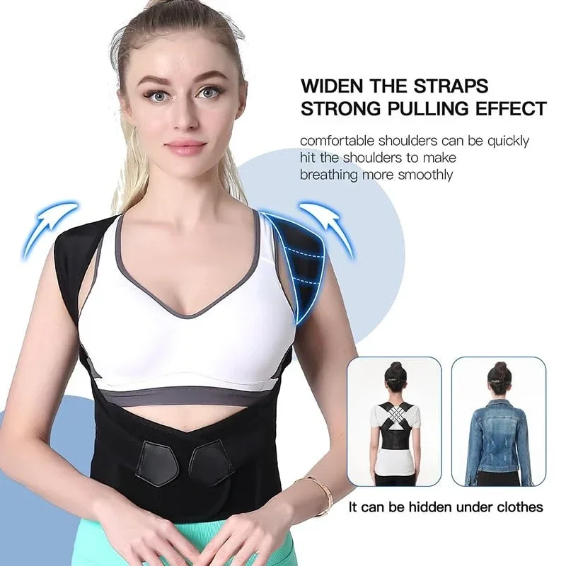 Posture Corrector for Women and Men Adjustable Shoulder Brace Back Straightener for Middle Upper Spine