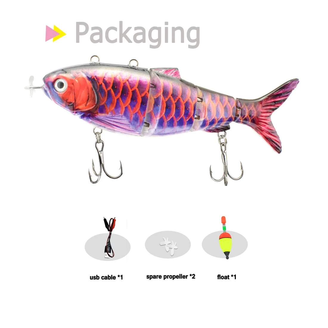 lure Robotic Swimming Lure USB Rechargeable LED Light Multi